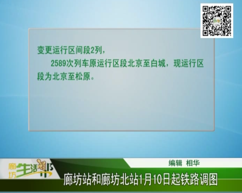 廊坊站和廊坊北站1月10日起鐵路調(diào)圖